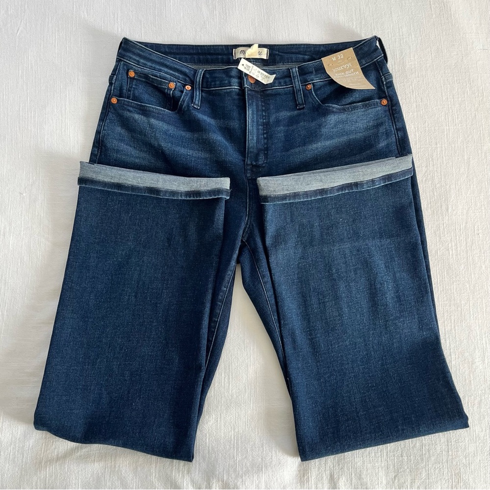 NWT Madewell Curvy Kick Out Full Length Jeans in Kingston Wash Women's Size 32